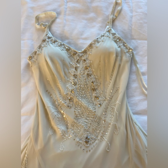 Vintage R&M Richards Fairy Handkerchief Embellished Beaded Dress - Picture 2 of 8